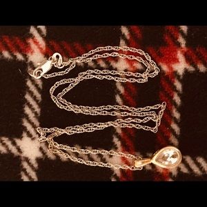 Ladies silver chain with cz